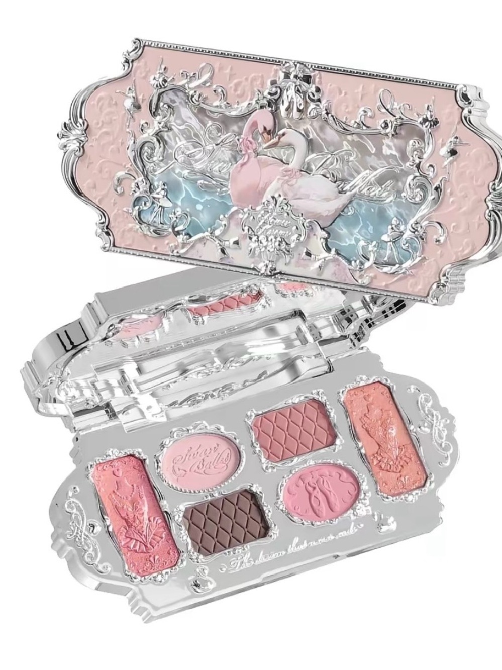 Flower knows pink swan ballet 6 color matte and shine palette limited edition